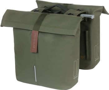 Basil City Double Pannier Bag MIK 2.0 moss green