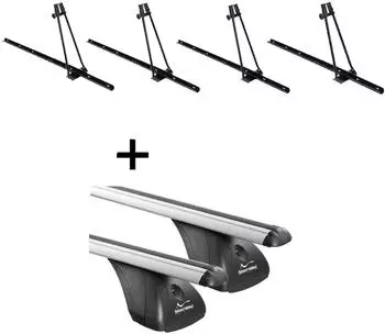 VDP ORION Dachträger-Set mit 4x Fahrradträger, Opel Kadett E 3-5 Türer (VDP_4ORION_ALU_213_h)