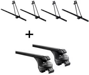 VDP ORION Fahrradträger (4x) + Relingträger Quick Stahl L, Audi A6 Kombi (C6/C7) 2005-2011 (VDP_4ORION_857_e)