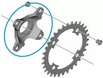 Shimano CR-EM800 4-Arm Adapter f&uuml;r E-Bike STEPS Kettenblatt (CR-EM800)