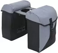 vidaXL Fahrradtasche Grau und Schwarz 31,5 x 15,5 x 40 cm Polyester