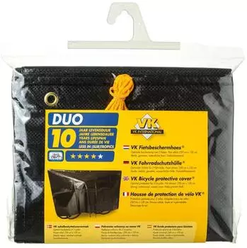 Visionking Duo Fahrradschutzhülle mit Ösen, 2 Fahrräder, 130x250cm, schwarz (51224/BK)