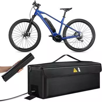LuxusKollektion E-Bike Akku Tasche wasserdicht feuerfest bis 500&deg;C, 3-Schicht, 41x14x13cm