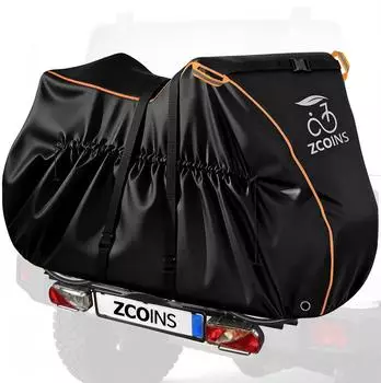 LuxusKollektion Fahrradabdeckung f&uuml;r 2 R&auml;der, wasserdicht, 600D Oxford, Hecktr&auml;ger (210x95x120cm)