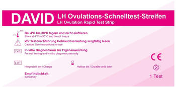 Equinox Biotecc David Ovulationstest Streifen 10miu/ml LH Schnelltest (50 Stk.)