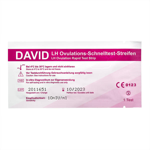 David Ovulationstest Streifen 10miu/ml LH Schnelltest (100Stk.)