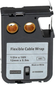 vhbw Schriftband-Kassette kompatibel mit Dymo XTL 300, 500 12mm Schwarz auf Weiß