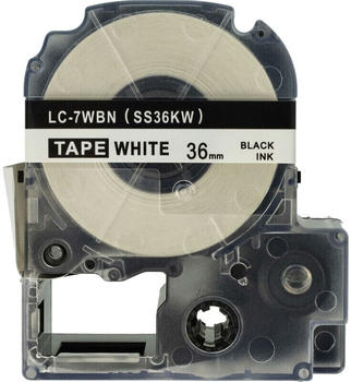 vhbw Schriftband-Kassette Ersatz für Epson LC-7WBN 36mm Schwarz auf Weiß