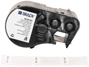 Brady selbstlaminierende Etiketten aus Vinyl, 19,05 mm x 38,1 mm, wei&szlig;/transparent, M4-90-427