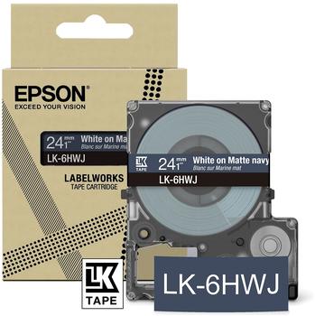 Epson C53S672086/LK-6HWJ DirectLabel-etikettes white on blue Navy 24mm