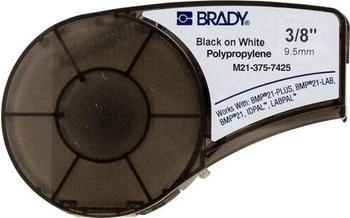Brady M21-375-7425, Polypropylen, Schwarz auf Weiß, 9,53mm x 6,4m, permanent, endlos (121014)
