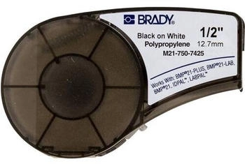 Brady M21-500-7425, Polypropylen, Schwarz auf Weiß, 12,7mm x 6,4m, permanent, endlos (121015)