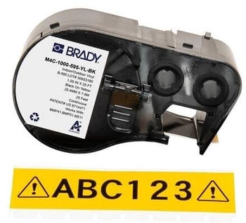Brady Endlos-Etikett aus Vinyl, 25,4 mm x 7,62 m, gelb, M4C-1000-595-YL-BK (170834)