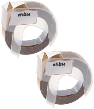 vhbw 2x 3D Prägeband-Schriftband-Kassette kompatibel mit Dymo Organizer Xpress Pro 9mm Weiß auf Gold