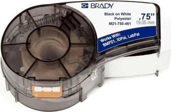 Brady M21-750-461, Polyester, Schwarz auf Weiß, 19,05mm x 6,4m, permanent, endlos (110933)