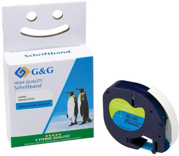 G&G Schriftband Bandfarbe: Blau Schriftfarbe: Schwarz 12mm 4m (BM-D-G-91225)