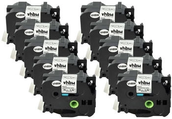 vhbw 10x Schriftband-Kassette Ersatz für Brother TZ-261, TZE-261 für 8m x 36mm Schwarz auf Weiß (120663176-2)