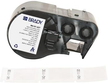 Brady selbstlaminierende Etiketten aus Vinyl, 25,4 mm x 38,1 mm, weiß/transparent, M4-91-427 (170743)