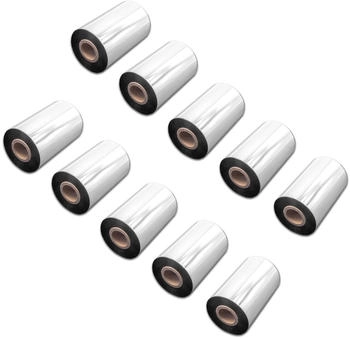 vhbw 10x Thermotransfer-Band kompatibel mit Bixolon Samsung SLP-TX403 Drucker Etikettendrucker, Wischfest, 100 mm x 300 m, Wachs Harz Schwarz (149683009-4)