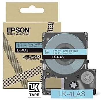 Epson LK-4LAS Grey on Soft Blue Ribbon Label Cartridge 12mm lue / grey,12 mm