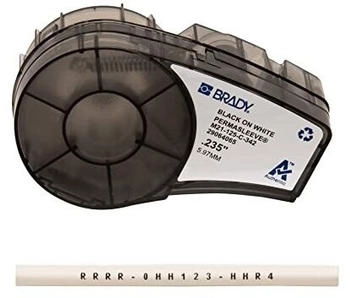 Brady PermaSleeve Heat-Shrink Polyolefin Sleeve for BMP21-PLUS; BMP21 6.00 mm x 2.10 m Black on White