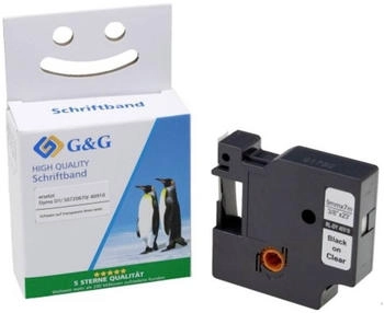 G&G Schriftband Bandfarbe: Transparent Schriftfarbe: Schwarz 9mm 7m (BB-D-G-D1-40910)