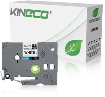 Kineco 1x Schriftband kompatibel zu Brother TZE-231, Schwarz auf Weiss, 12mm x 8m