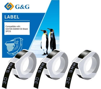 G&G Prägeband Schwarz Schriftfarbe Weiß 9 mm 3 m (6941881238424)