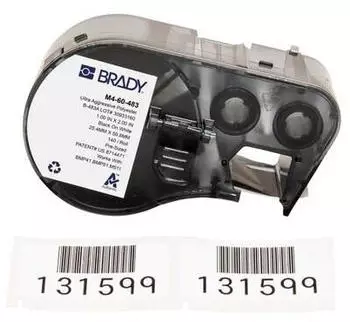 Brady Etiketten aus Polyester, 25,4 mm x 50,8 mm, wei&szlig;, M4-60-483
