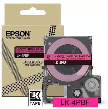 Epson LK-4PBF Beschriftungsband 12mm schwarz/pink fluoreszierend (C53S672100)