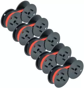 vhbw Farbrollen schwarz-rot für Ibico 1231/1232, 5er-Pack (VHBW4069099800676)