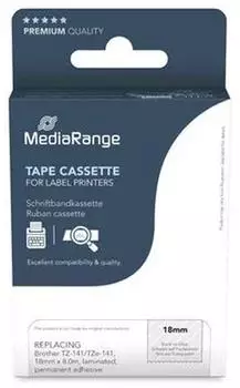 MediaRange Schriftbandkassette Brother TZ-141/TZe-141, schwarz auf transparent, 18mm, 8m (MRBTZ141)