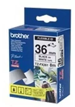 Brother P-touch Schriftband flexibel, schwarz auf wei&szlig;, 36mm x 8m (TZe-FX261)
