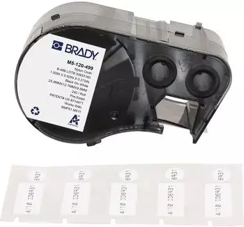 Brady Etikettenrolle Nylongewebe 12,7x25,4mm schwarz auf wei&szlig; (M5-120-499)