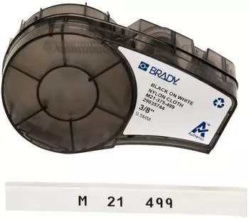 Brady M21-375-499 Schriftband Nylongewebe 9,55mm schwarz auf weiß (110893)