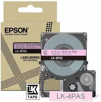Epson LabelWorks Beschriftungsband soft pink/grau, 12mm (LK-4PAS)