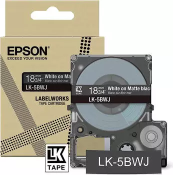 Epson LK-5BWJ Beschriftungsband matt, weiß auf schwarz, 18mm x 8m (C53S672083)
