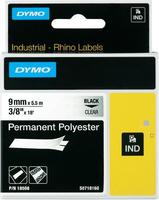Dymo 18508., Dymo RhinoPRO Polyester Labels Schwarz auf Transparent 9mm
