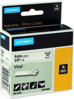 Dymo S0718580, Dymo Rhino Vinyl-Schriftband schwarz/wei&szlig;, 9 mm x 5,5 m