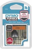 Dymo Schriftband 1978367, D1, 12mm, L&auml;nge 3m, schwarz auf orange, Allzweck-Vinyl,