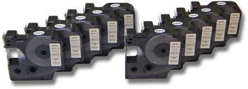 vhbw 10x Schriftband-Kassette Ersatz für Dymo 45013, D1 für Etiketten-Drucker 12mm Schwarz auf Weiß