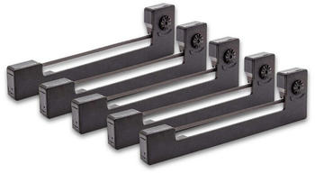 vhbw 5x Nylonband kompatibel mit Nadeldrucker Sumitronics ECR 200, ECR 3000, Systex PW 1000 Ersatz für Epson ERC-09
