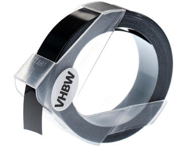 vhbw 3D Prägeband-Schriftband Kassette Ersatz für Dymo 0898132 für Etiketten-Drucker 12mm weiß auf schwarz