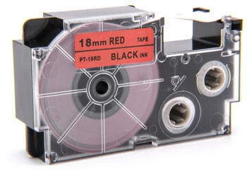 vhbw Schriftband-Kassette Ersatz für Casio XR-18RD, XR-18RD1 für 18mm Schwarz auf Rot