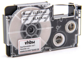 vhbw Schriftband 9mm kompatibel mit Casio KL-60, KL-120, KL-70E, KL-100E, KL-300, KL-750E, KL-780, KL-1500, KL-7000