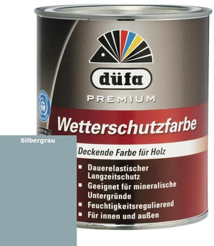 Düfa Premium Wetterschutzfarbe & Holzfarbe 750ml silbergrau