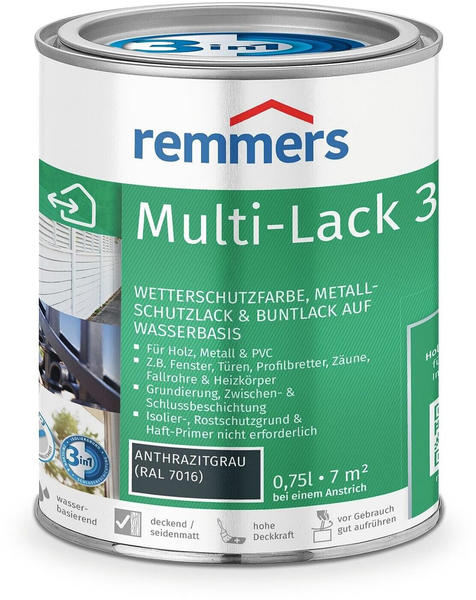 Remmers Lack Multi-Lack 3in1, anthrazitgrau (RAL 7016) 0,75l