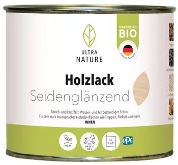 Ultra Nature Bio Holzlack Seidengl&auml;nzend 0,375l