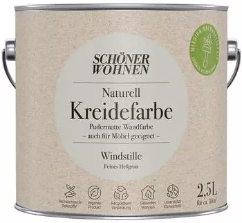 Sch&ouml;ner Wohnen Naturell Kreidefarbe Windstille Feines Hellgrau 2,5l