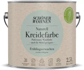 Sch&ouml;ner Wohnen Naturell Kreidefarbe Fr&uuml;hlingserwachen Leichtes Olivgr&uuml;n 2,5l